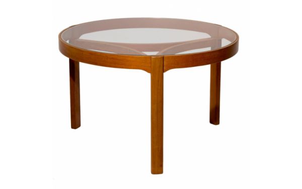 1960s Teak Coffee Table with Glass Top